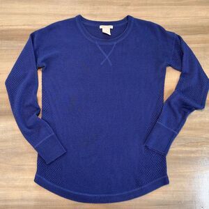 Sweet Romeo Royal Blue Knit Top Casual Lightweight Long Sleeve Sweater